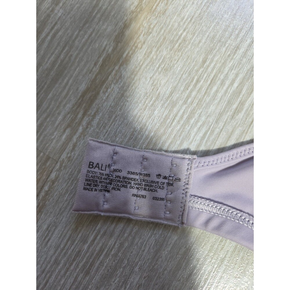 Bali Comfort Revolution Underwire Bra 36DD Purple Full Coverage Everyday EUC - Picture 5 of 6